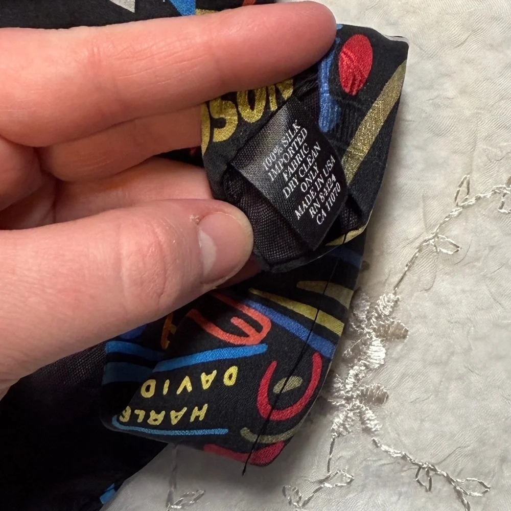 vintage nwt harley davidson sportster neon silk tie – made in usa
